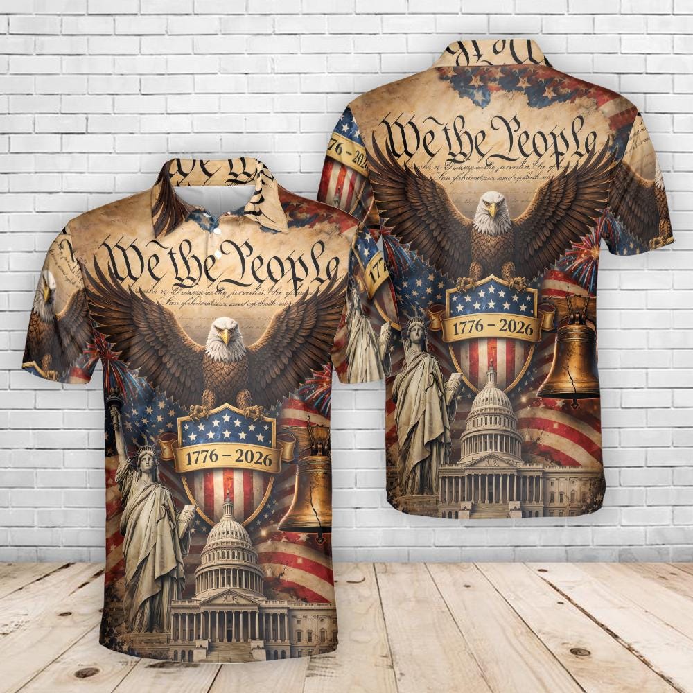 Discover USA 250th Anniversary Polo Shirt, America 250 Polo Shirt Men, Patriotic Eagle, Statue Of Liberty, 250 Years Of Freedom Polo, Patriotic Gifts