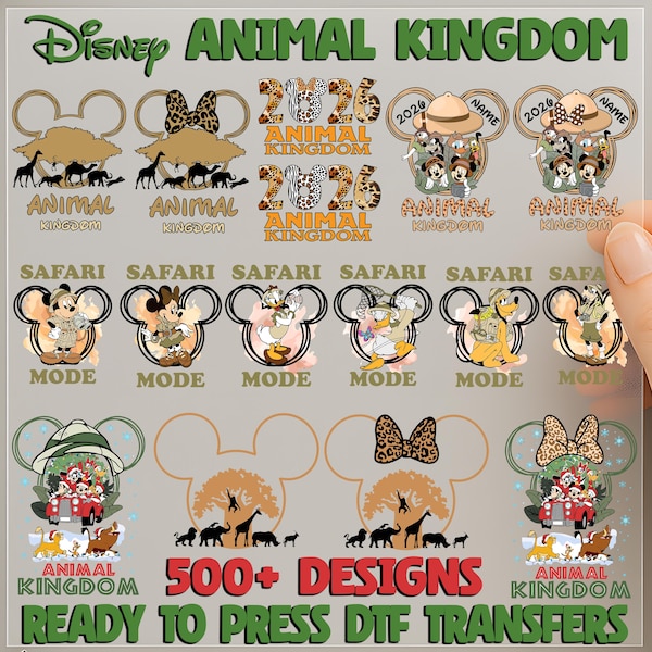 Disney Animal Kingdom 2026 DTF Transfer, Animal Kingdom Matching DTF, Mickey & Friends Safari DTF, Ready To Press, Heat Transfer, Dtf Print