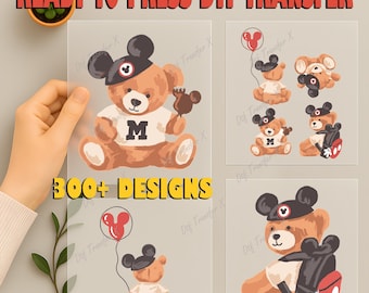 Disney Teddy Bear Dtf, Mickey Dtf Transfer, Mickey bear Dtf, disney mickey Dtf, magic kingdom Dtf, disney ready to press, Heat Press Dtf