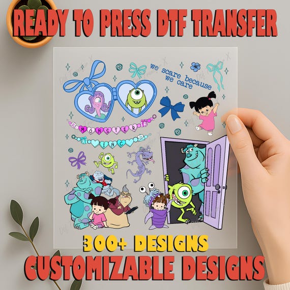Monsters Coquette DTF Transfer, Disney Monsters University DTF, Monsters Inc Movie DTF Transfers, Monster James Dtf, Monster Squad Dtf Print