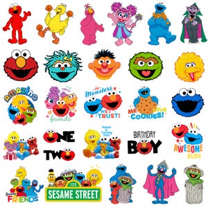 Street Monsters Characters PNG Bundle, Sesame Street Monsters PNG Bundle, Sesame Street Sign, DTF Transfer, Elmo and Friends, Big Bird Png