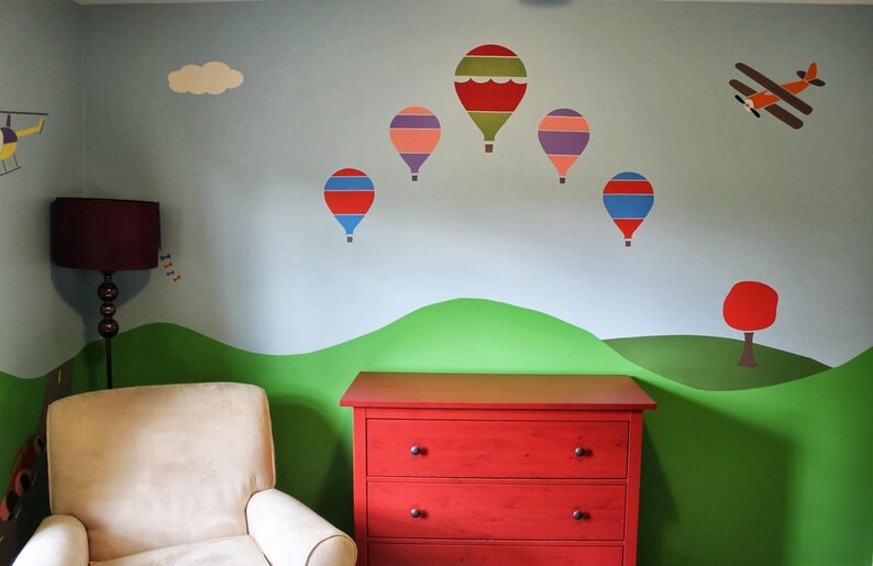 Transportation Wall Mural Stencil Kit for Baby Boys Room Etsy