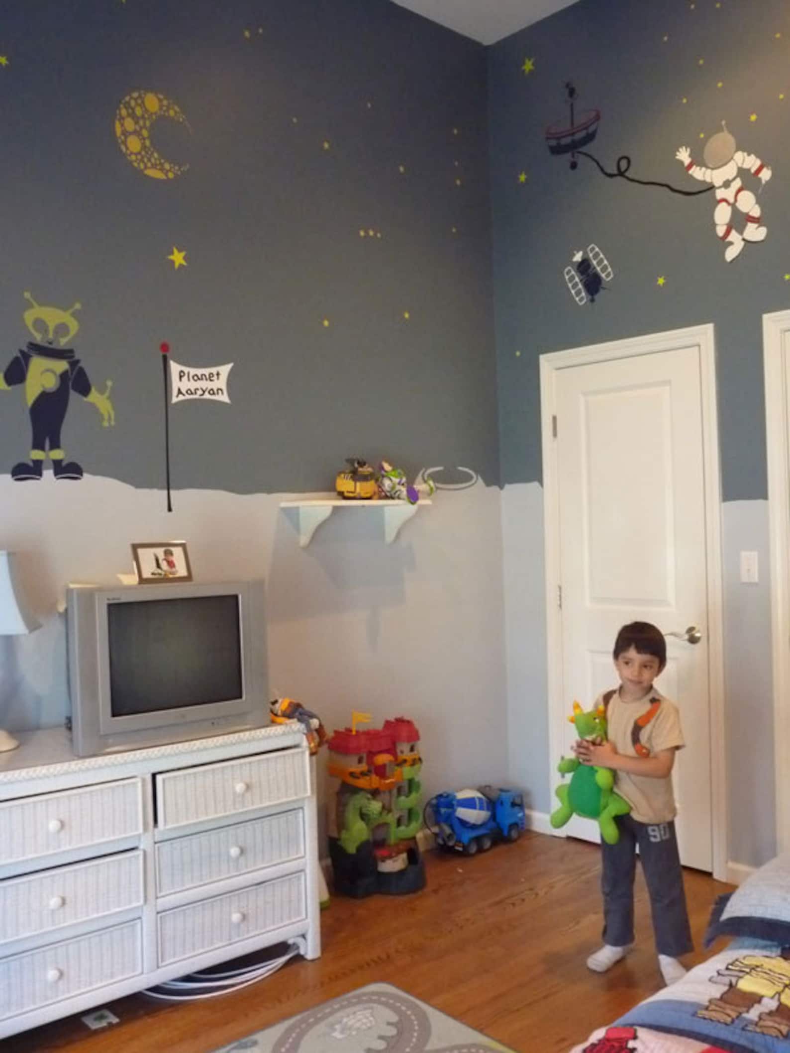 Outer Space Wall Mural Stencil Kit for Baby or Boys Room Etsy