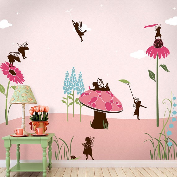 Pochoir Mural Herbe Pour Peinture Pour Enfant Ou Bebe Chambre Etsy France
