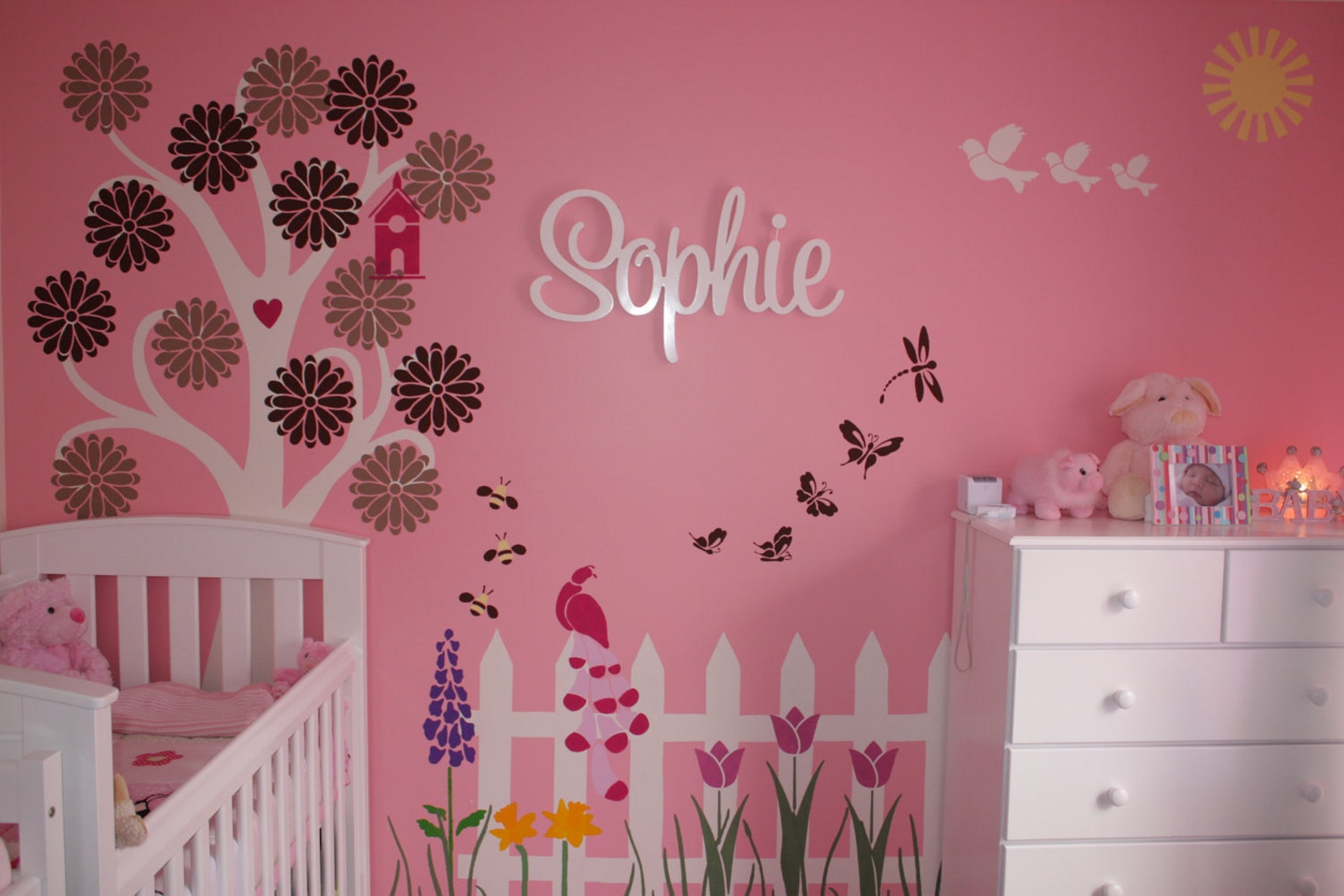 Flower Garden Wall Mural Stencil Kit for Girls or Baby Room Etsy