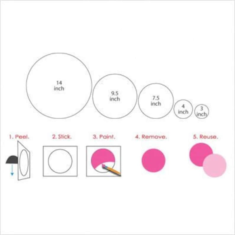 Polka Dot Wall Mural Stencil Kit for Girls or Baby Room stl1015 image 2