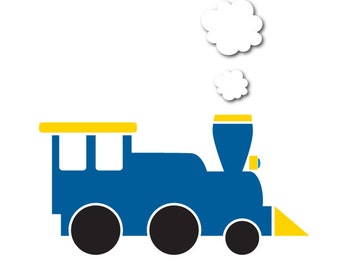Train Engine Wall Stencil for Painting Kids or Baby Room Mural (SKU242-istencil)