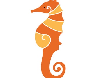 Seahorse Wall Stencil for Painting Kids or Baby Room Mural (SKU269-istencil)