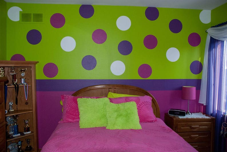 Polka Dot Wall Mural Stencil Kit for Girls or Baby Room stl1015 image 9