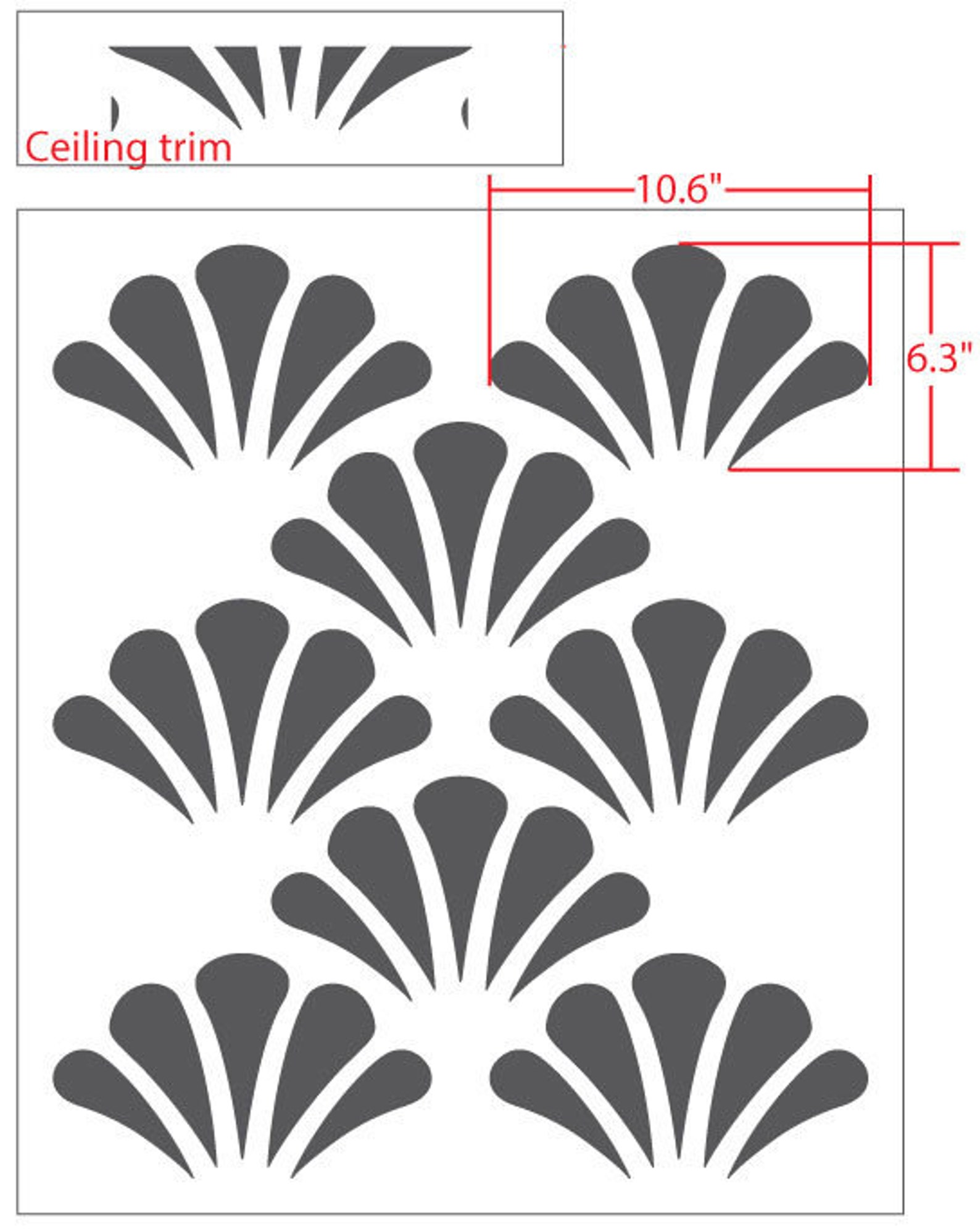 Scallop Shell Pattern Wall Stencil for Allover Wall Decor Etsy