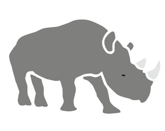 Rhinoceros Stencil for Painting Kids or Baby Room Mural  (SKU162-istencil)