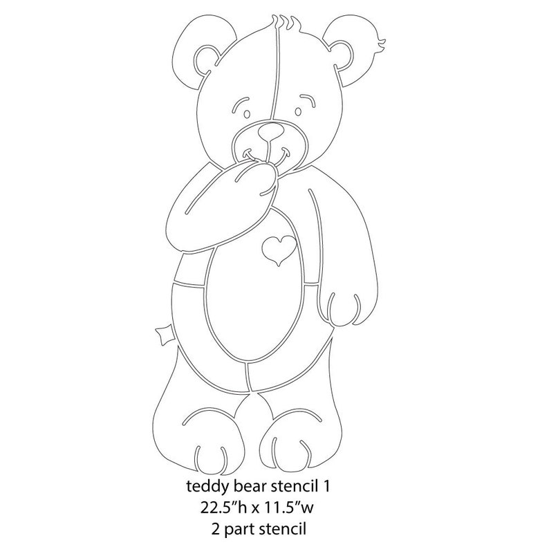 Teddy Bear Wall Stencils for Painting Bears in Baby Room Walls Etsy