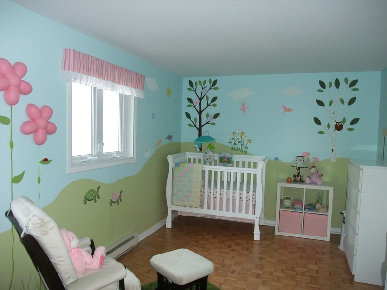 forest wall mural stencil kit for kids room baby nursery etsy