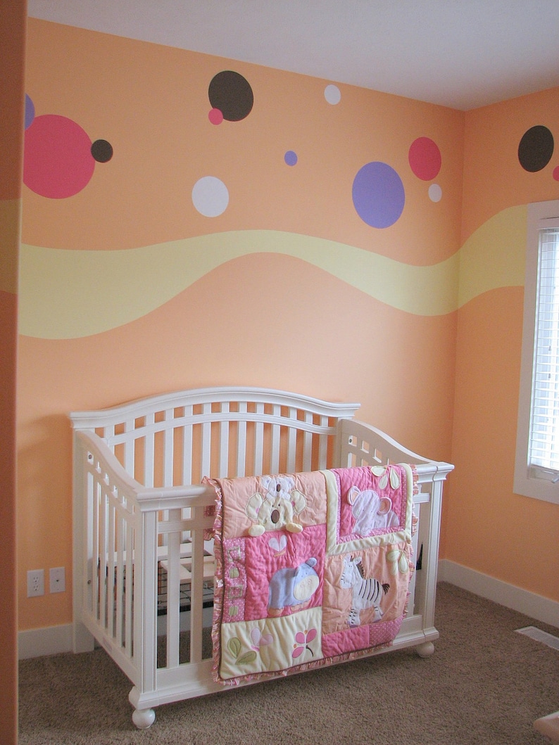 Polka Dot Wall Mural Stencil Kit for Girls or Baby Room Etsy