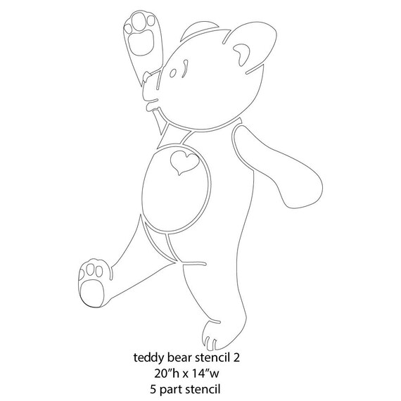 teddy bear wall stencils for painting bears in baby room walls etsy