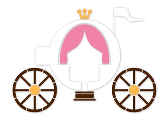 Princess Carriage Wall Stencil for Painting Kids or Baby Room Mural (SKU425-istencil)