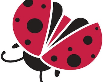 Ladybug Wall Stencil for Painting Girls Room Wall Mural   (SKU111-istencil)