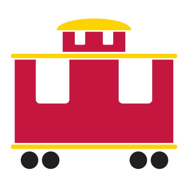 Train Caboose Wall Stencil for Painting Kids or Baby Room Mural SKU238-istencil image 1