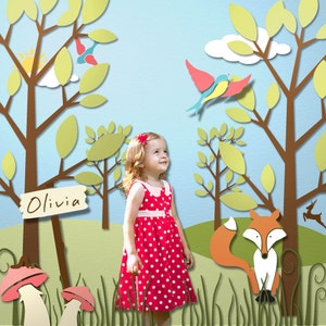 Forest Wall Mural Stencil Kit for Kids Room Baby Nursery stl1009 image 3