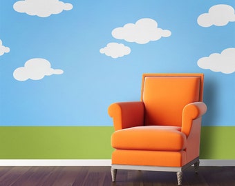 Cloud Wall Stencils for Baby Nursery or Kids Room (stl1013)