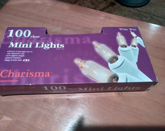 NIB 2 sets White lights with white wire - wedding lights- Christmas lights 2 sets working both New in Box