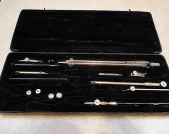 Vintage Architect Precision Russian drafting tools set with original case #architecttools