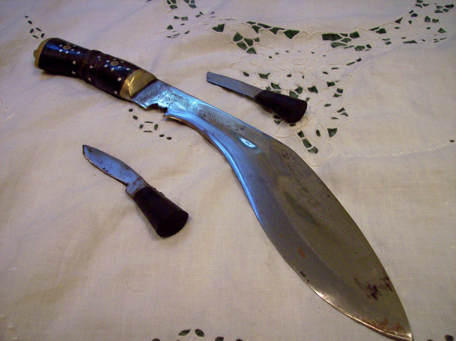 Vintage Black Arabic curved knife dagger and leather sheath Etsy