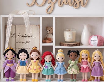 Little Princess Crochet Dolls, Baby Fairy Tale Amigurumi, Cute Royal Girl Plushies, Handmade Princess Dolls, Baby Princess Amigurumi