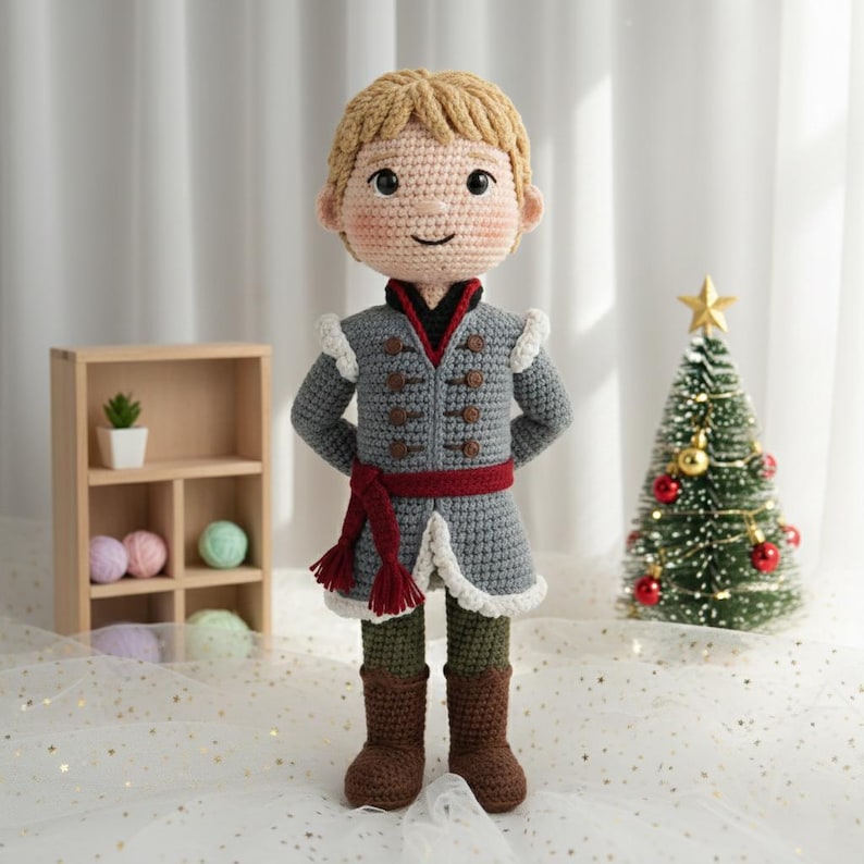 Disney Frozen Character Set, Elsa Anna Olaf Kristoff Sven Amigurumi, Disney Movie Crochet Dolls, Elsa Kids Birthday Doll, Princess Amigurumi Kristoff