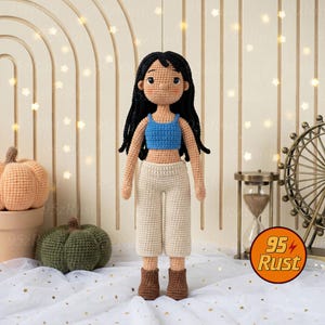 Stitch and Lilo Crochet Doll Set, Disney Movie Amigurumi Figures, Stuffed Alien Plush Toy, Unique Amigurumi Gift, Soft Crochet Plush Nani