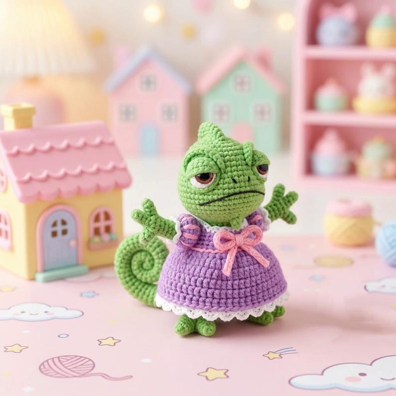 Rapunzel Princess Crochet Doll, Tangled Characters Doll Set, Mother Gothel Crochet Plush, Rapunzel and Flynn Rider Amigurumi Set, Pascal Toy Pascal 2