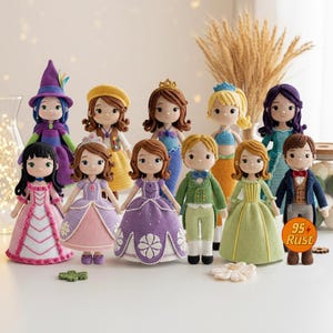 Sofia The First Crochet Doll, Disney Princess Amigurumi Figure, Movie Character Plush, Handmade Fiber Art, Soft Crochet Plush