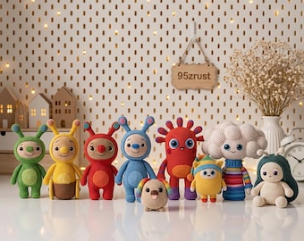 Beddy Byes Characters Crochet Doll, MeMo BaBa Gramma Leeba Doll, MeMo BaBa Doll Plush, Kids Birthday Toys, Beddy Byes Cartoon Amigurumi