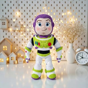 Handmade Buzz Lightyear Crochet Doll, Toy Story Buzz Lightyear Amigurumi, Handmade Crochet Space Ranger Doll, Handmade Crochet Toy Gift