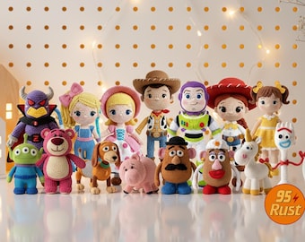 Toy Story Crochet Doll Set, Sheriff Woody and Buzz Amigurumi, Disney Movie Character Plushies, Handmade Crochet Doll, Toy Story Characters