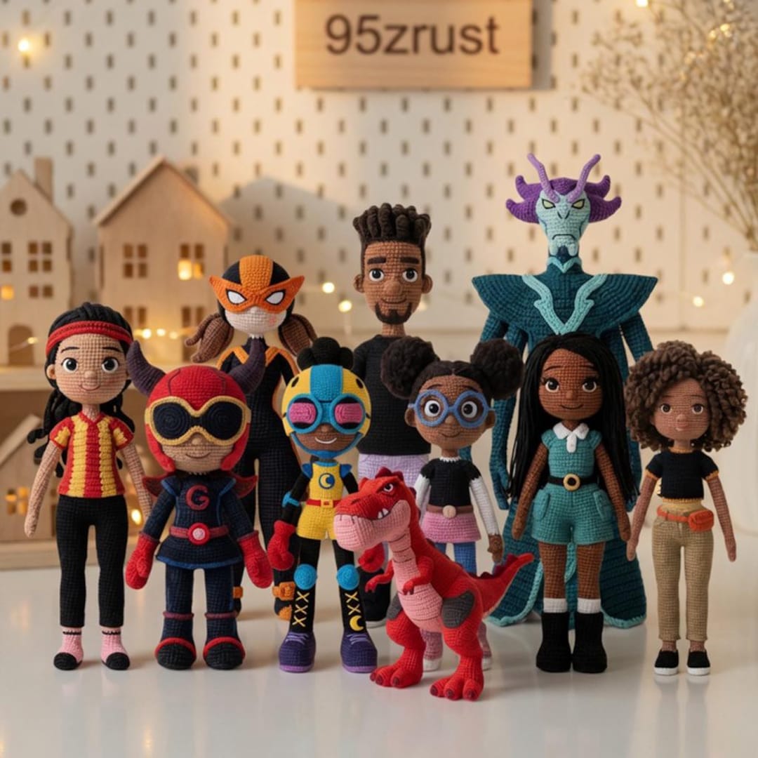 Moon Girl and Devil Dinosaur Crochet Doll, Lunella Lafayette