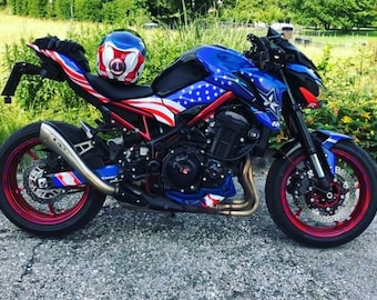 KAWASAKI Z900 'AMERICA' Graphics Kit – Custom Decals Vinyl Stickers | Motorrad Aufkleber | Adesivi Moto | Kit Adhesivos Moto | Kit Deco |