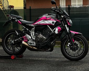 Yamaha MT 07 'ALMA' グラフィックキット – カスタムデカールビニールステッカー | バイク用ステッカー | バイク用接着剤 | バイク用ステッカーキット |