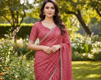 Ready to Wear Designer Silk Sequins Saree With Blouse, Reception Bridal Party Wear Pre-Stitched Bollywood Saree, Sabyasachi Saree