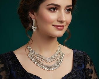 Diamond Rhinestone Choker Necklace| Sparkly Zircon Crystal Choker Elegant Silver Crystal Jewelry| Crystal Choker Gift For Her| Dainty Choker