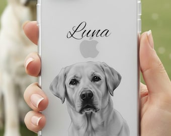 Custom pet phone case for iPhone or Samsung personalized with dog or cat photo