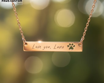 Custom pet necklace memorial for dog or cat loss gift