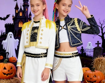 Original K-Pop Kids Cosplay Outfit,Demon Idol Style Dress Up, Inspired by Zoey Mira, Great for Dance Recitals, Christmas and Halloween gift