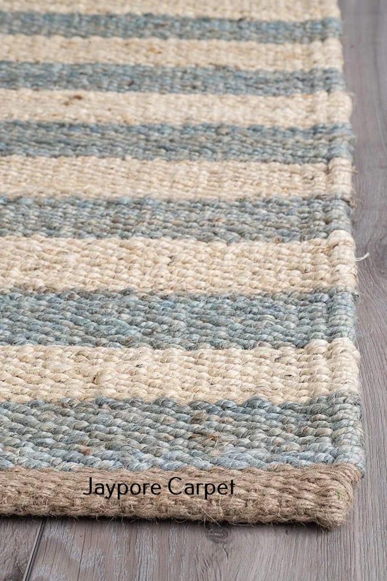 Hand-knotted Hemp Rug, Indian Traditional Oriental Rug, Natural Jute ...