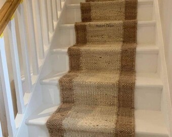 Natural Jute Hemp Stair Runner, hemp Jute Runner, Large Area Jute Rug, Custom Size Hallway Runner, Boho Home Decor Runner