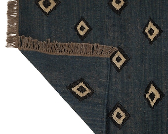 Handwoven Evil Eye Pattern Kilim runner rug for Hallway/Entryway Decor , Bohemian Geometric Kilim Dhurrie Rug, Turkish Area Rug