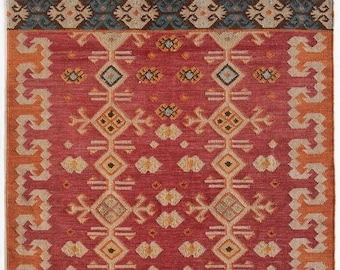 Jute Wool Rug, Kilim Rug, Oriental Rug, Handmade Wool Jute Kilim Rug, Turkish Area Rug, Traditional Indian Kilim Dhurrie Rug, 8x10 , 9x12 Ft