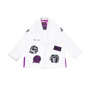 Albino & Preto Batch #85 No Mercy witte BJJ Gi met tassen | Gelimiteerde editie