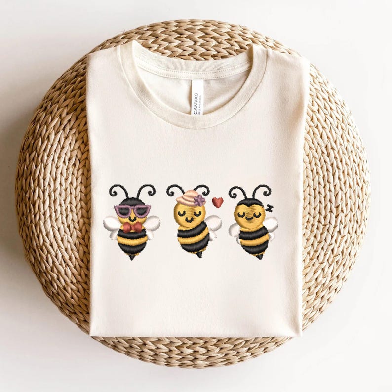 Cute Bees Embroidery Design | Three Adorable Bees Machine Embroidery ...