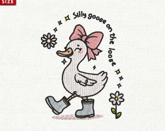 Silly Goose on the Loose Embroidery Design